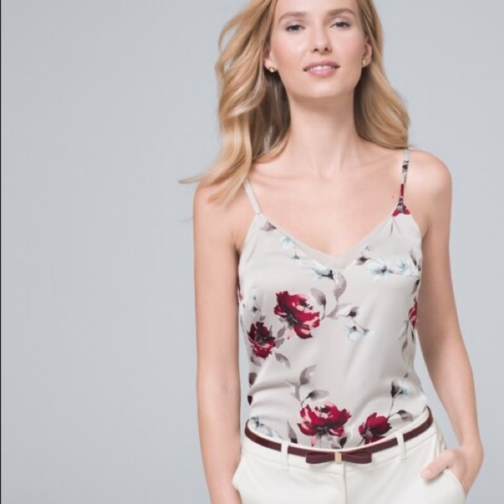 White House Black Market Floral Satin Camisole - lovely for layering!